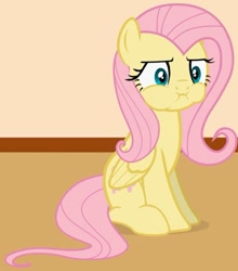 Size: 689x783 | Tagged: safe, artist:forgalorga, imported from derpibooru, fluttershy, pegasus, pony, angry, annoyed, cropped, cute, female, fluttershy is not amused, madorable, mare, pouting, puffy cheeks, shyabetes, sitting, solo, unamused, your little cat 4