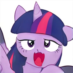 Size: 1024x1024 | Tagged: safe, imported from derpibooru, twilight sparkle, alicorn, pony, ai content, ai generated, derp, generator:thisponydoesnotexist, not twilight sparkle, solo