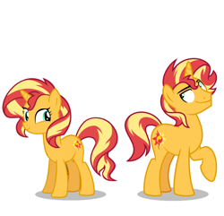 Size: 972x938 | Tagged: safe, artist:orin331, edit, imported from derpibooru, vector edit, sunset shimmer, pony, unicorn, equestria girls, binary shimmer, female, half r63 shipping, male, mare, r63 paradox, rule 63, shipping, simple background, smiling, straight, sunglare, sunset glare, tomboy, vector, white background