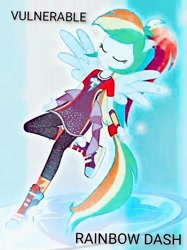 Size: 720x963 | Tagged: safe, artist:andrabutnariu, edit, edited screencap, imported from derpibooru, screencap, rainbow dash, equestria girls, equestria girls series, forgotten friendship, album cover, ponied up, rare(selena gomez), selena gomez, vulnerable, wings