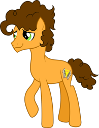 Size: 1080x1386 | Tagged: safe, artist:littlejurnalina, imported from derpibooru, cheese sandwich, earth pony, pony, alternate hairstyle, brown mane, brown tail, full body, hooves, male, raised hoof, simple background, smiling, solo, stallion, standing, tail, transparent background, vector