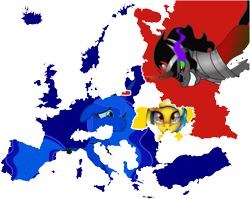 Size: 1275x1014 | Tagged: safe, artist:pacman552, imported from derpibooru, king sombra, princess luna, oc, oc:ukraine, current events, europe, nation ponies, nato, politics, russia, simple background, transparent background, ukraine