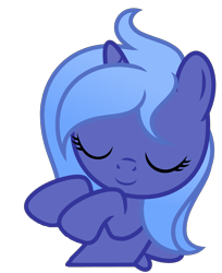 Size: 5000x6125 | Tagged: safe, artist:dassboshit, artist:karmakstylez, edit, editor:dassboshit, editor:karmakstylez, imported from derpibooru, princess luna, cute, female, filly, foal, happy, lunabetes, paint.net, simple background, sleeping, solo, transparent background, woona, young, younger