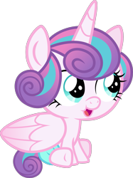 Size: 1873x2500 | Tagged: safe, artist:whalepornoz, imported from derpibooru, princess flurry heart, alicorn, pony, baby, baby flurry heart, baby pony, diaper, female, filly, foal, folded wings, full body, high res, horn, light pink diaper, open mouth, princess, royalty, show accurate, simple background, sitting, solo, transparent background, wings