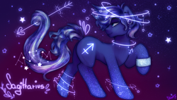 Size: 2560x1450 | Tagged: safe, artist:kot-of-eden, artist:saphirecat11, imported from derpibooru, oc, oc only, earth pony, pony, constellation, earth pony oc, female, sagittarius, solo, zodiac