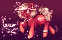 Size: 3100x2000 | Tagged: safe, artist:kot-of-eden, artist:saphirecat11, imported from derpibooru, oc, oc only, earth pony, pony, cancer (horoscope), earth pony oc, female, solo, zodiac