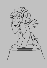 Size: 159x228 | Tagged: safe, cozy glow, pegasus, pony, aggie.io, female, lowres, mare, monochrome, scared, simple background, spread wings, wings