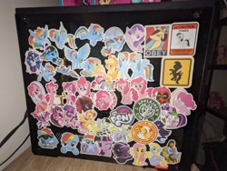 Size: 4032x3024 | Tagged: safe, imported from ponybooru, applejack, derpy hooves, dj pon-3, fluttershy, pinkie pie, princess celestia, princess luna, rainbow dash, rarity, sunset shimmer, tempest shadow, twilight sparkle, vinyl scratch, alicorn, earth pony, pegasus, unicorn, cutie mark, deadpool, female, frame, irl, jesus christ, mane six, photo, starbucks, table, toy