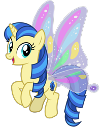 Size: 2600x3200 | Tagged: safe, artist:cheezedoodle96, imported from derpibooru, mystic moonlight, pony, unicorn, 2 4 6 greaaat, .svg available, butterfly wings, female, flying, glimmer wings, looking at you, magic, mare, open mouth, open smile, smiling, smiling at you, solo, svg, tail, two toned mane, two toned tail, vector, wings