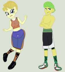 Size: 1280x1427 | Tagged: safe, artist:matthewjabeznazarioa, imported from derpibooru, aunt orange, mosely orange, uncle orange, equestria girls, boxing shoes, boxing shorts, clothes, compression shorts, crossover, cute, cycling shorts, daaaaaaaaaaaw, equestria girls-ified, exeron fighters, female, hnnng, husband and wife, male, martial arts kids, martial arts kids outfits, missing accessory, mole, mouthguard, shipping, shoes, shorts, shorts over shorts, sneakers, socks, spandex, sports bra, sports shoes, sports shorts, straight, sweet dreams fuel, the oranges, weapons-grade cute