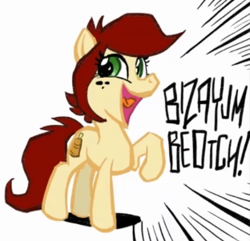 Size: 312x301 | Tagged: safe, artist:theartrix, edit, imported from derpibooru, oc, oc only, oc:canni soda, earth pony, pony, bizaam, cropped, galacon, old art, this is for emphasis bitch, vulgar