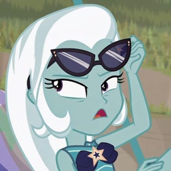 Size: 554x554 | Tagged: safe, edit, edited screencap, imported from derpibooru, screencap, trixie, equestria girls, equestria girls series, forgotten friendship, clothes, cropped, swimsuit