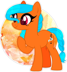 Size: 2393x2587 | Tagged: safe, artist:mint-light, artist:stormcloud-yt, imported from derpibooru, oc, oc only, earth pony, pony, base used, braided tail, earth pony oc, raised hoof, simple background, smiling, solo, tail, transparent background