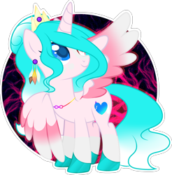 Size: 2396x2435 | Tagged: safe, artist:mint-light, artist:stormcloud-yt, imported from derpibooru, oc, oc only, alicorn, pony, alicorn oc, base used, crown, female, hoof polish, horn, jewelry, looking back, mare, necklace, regalia, simple background, solo, transparent background, wings