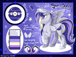 Size: 2224x1668 | Tagged: safe, artist:mychelle, imported from derpibooru, oc, oc:status sphere, pegasus, pony, female, mare, reference sheet, solo
