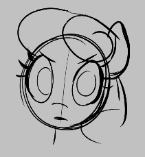Size: 211x229 | Tagged: safe, bon bon, sweetie drops, earth pony, pony, aggie.io, female, frown, lowres, mare, monochrome, simple background, sketch