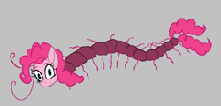 Size: 822x394 | Tagged: safe, pinkie pie, millipede, pony, aggie.io, simple background, smiling