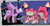 Size: 1482x764 | Tagged: safe, artist:pabbley, pinkie pie, twilight sparkle, alicorn, earth pony, pony, aggie.io, belt, crouching, dark magic, dungeon, female, friday night funkin', goggles, magic, mare, open mouth, pibby, simple background, smiling, spread wings, wings