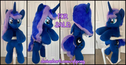 Size: 3951x2040 | Tagged: safe, artist:qtpony, imported from derpibooru, princess luna, pony, irl, photo, plushie, solo