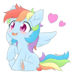 Size: 1800x1800 | Tagged: safe, artist:symbianl, imported from derpibooru, rainbow dash, pegasus, pony, :d, blushing, colored underhoof, cute, dashabetes, female, filly, filly rainbow dash, foal, frog (hoof), happy, heart, open mouth, open smile, simple background, smiling, solo, tiny, transparent background, underhoof, younger