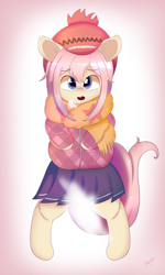 Size: 2400x4000 | Tagged: safe, artist:superiorinfamea, imported from derpibooru, oc, oc only, earth pony, semi-anthro, clothes, earth pony oc, gradient background, hat, skirt, solo