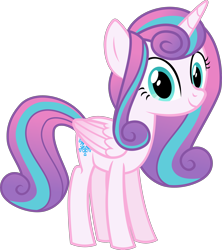 Size: 2662x2998 | Tagged: safe, artist:shakespearicles, artist:whalepornoz, imported from derpibooru, princess flurry heart, alicorn, pony, fanfic:cat's cradle, female, fimfiction, folded wings, full body, high res, hooves, horn, mare, princess, royalty, show accurate, simple background, smiling, solo, standing, tail, transparent background, wings