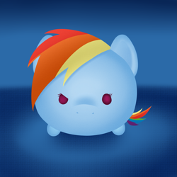 Size: 2449x2449 | Tagged: safe, artist:zigrock, imported from derpibooru, rainbow dash, pegasus, pony, beady eyes, blob, blob ponies, female, looking at you, mare, solo, tsum tsum