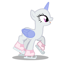 Size: 800x808 | Tagged: safe, artist:tired-horse-studios, imported from derpibooru, pony, base, female, g4 style, hoof shoes, ice skates, ice skating, mare, open mouth, simple background, skates, solo, transparent background