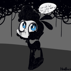 Size: 2000x2000 | Tagged: safe, artist:headhazed, imported from derpibooru, lamb, sheep, them's fightin' herds, community related, corpse paint, goth, makeup, pom (tfh), speech bubble