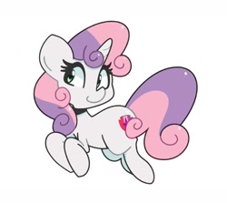 Size: 1951x1743 | Tagged: safe, artist:kindakismet, imported from derpibooru, sweetie belle, pony, unicorn, female, filly, foal, simple background, smiling, white background