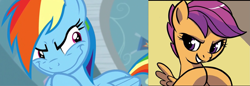 Size: 1707x590 | Tagged: safe, artist:nanook123, idw, imported from derpibooru, rainbow dash, scootaloo, tanks for the memories, spoiler:comic93, season 10