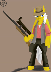 Size: 2480x3508 | Tagged: safe, artist:cunben_mapleleaf, imported from derpibooru, oc, oc:沫枫, pony, semi-anthro, clothes, gun, rifle, weapon