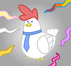 Size: 780x720 | Tagged: safe, artist:nezumiyuki, imported from derpibooru, bird, chicken, hen, necktie, pun, solo, tentacles, visual pun