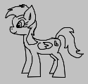 Size: 125x120 | Tagged: safe, rainbow dash, pegasus, pony, aggie.io, female, lowres, mare, monochrome, simple background, smiling