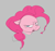 Size: 427x400 | Tagged: safe, artist:hattsy, pinkie pie, earth pony, pony, aggie.io, bust, disgusted, female, floppy ears, frown, gray background, looking at you, mare, open mouth, portrait, simple background, solo