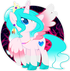 Size: 2396x2435 | Tagged: safe, artist:lazuli0209, artist:stormcloud-yt, imported from derpibooru, oc, oc only, alicorn, pony, alicorn oc, base used, crown, female, hoof polish, horn, jewelry, looking back, mare, necklace, regalia, simple background, solo, transparent background, wings