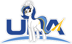 Size: 2685x1634 | Tagged: safe, artist:seafooddinner, oc, oc only, oc:ulapone, earth pony, pony, female, glasses, hard hat, logo, mare, simple background, smiling, solo, transparent background