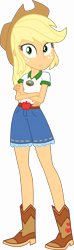 Size: 6000x20170 | Tagged: safe, artist:twilirity, imported from derpibooru, applejack, equestria girls, legend of everfree, .svg available, absurd resolution, camp everfree outfits, cowboy hat, crossed arms, freckles, hat, inkscape, legs, simple background, solo, stetson, transparent background, vector