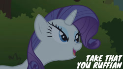 Size: 1280x720 | Tagged: safe, edit, edited screencap, editor:quoterific, imported from derpibooru, screencap, rarity, pony, unicorn, friendship is magic, season 1, female, mare, night, open mouth, open smile, smiling, solo, text