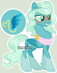 Size: 1174x1487 | Tagged: safe, artist:stormcloud-yt, imported from derpibooru, oc, oc only, pegasus, pony, base used, blushing, clothes, feathered fetlocks, female, grin, mare, offspring, parent:sky stinger, parent:vapor trail, parents:vaporsky, pegasus oc, scarf, simple background, smiling, solo