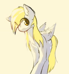 Size: 1535x1641 | Tagged: safe, artist:manicpanda, imported from derpibooru, derpy hooves, pegasus, pony, cute, derpabetes, female, folded wings, mare, simple background, solo, wings