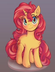 Size: 1861x2431 | Tagged: safe, artist:katakiuchi4u, imported from derpibooru, sunset shimmer, pony, unicorn, equestria girls, chest fluff, cloven hooves, cute, ear fluff, female, freckles, leg fluff, mare, peppered bacon, shimmerbetes, solo