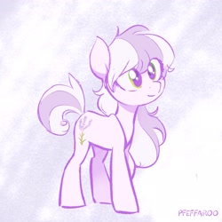 Size: 2048x2048 | Tagged: safe, artist:pfeffaroo, imported from derpibooru, oc, oc only, oc:lavender spring, earth pony, pony, digital art, simple background, solo, tail, two toned mane, two toned tail
