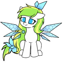 Size: 768x768 | Tagged: safe, artist:ayaneyunzi, artist:ayane云紫, imported from derpibooru, oc, oc only, oc:tea fairy, pegasus, pony, animated, crystal wings, cute, eyelashes, female, gif, mare, pegasus oc, simple background, sitting, solo, tail, tail wag, transparent background, wings