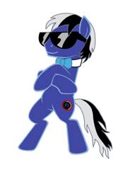 Size: 730x1095 | Tagged: safe, artist:okamiarata, imported from derpibooru, oc, oc only, oc:creepygamer, earth pony, pony, bipedal, crossed hooves, simple background, solo, sunglasses, transparent background