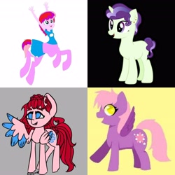 Size: 4096x4096 | Tagged: artist needed, safe, imported from derpibooru, oc, oc:crystal rarity, oc:rose dew, oc:taurellie, oc:twerpy, pegasus, taur, unicorn, multiple artists, parent:derpy hooves, parent:rarity, parent:twilight sparkle