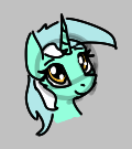 Size: 120x135 | Tagged: safe, lyra heartstrings, pony, unicorn, aggie.io, female, lowres, mare, simple background, smiling