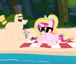 Size: 950x798 | Tagged: safe, imported from derpibooru, oc, alicorn, pony, beach, solo, sunglasses