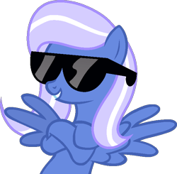 Size: 649x635 | Tagged: safe, artist:diamond-bases, artist:tanahgrogot, imported from derpibooru, oc, oc:bluelight, pegasus, pony, base used, bipedal, female, mare, simple background, solo, sunglasses, transparent background