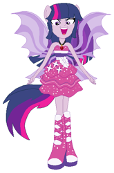 Size: 378x572 | Tagged: safe, artist:note-presto-pony, imported from derpibooru, twilight sparkle, equestria girls, bare shoulders, disguise, disguised siren, simple background, sirenified, sleeveless, solo, species swap, strapless, twilight sparkle (alicorn), white background